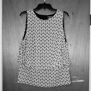 NWOT Lane Bryant Peplum Black/White Blouse